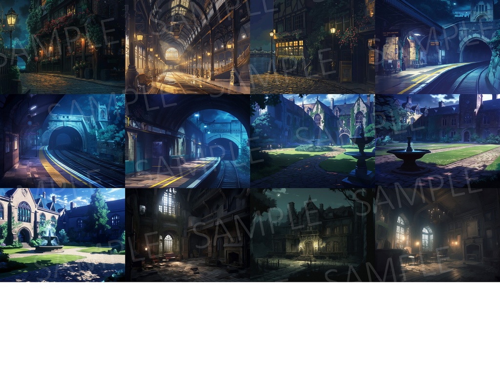 【背景124枚】イギリス ロンドン風 街並み|British-style Townscape Background