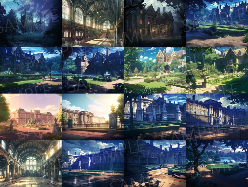 【背景124枚】イギリス ロンドン風 街並み|British-style Townscape Background