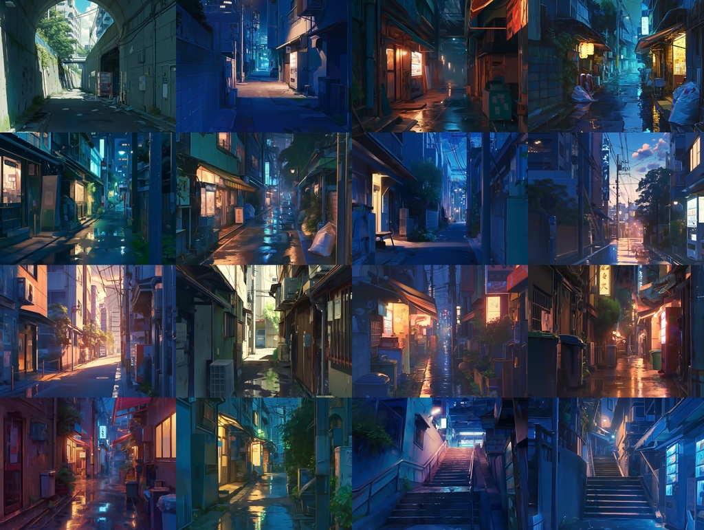 【背景57枚】都会の路地裏|Urban back alley