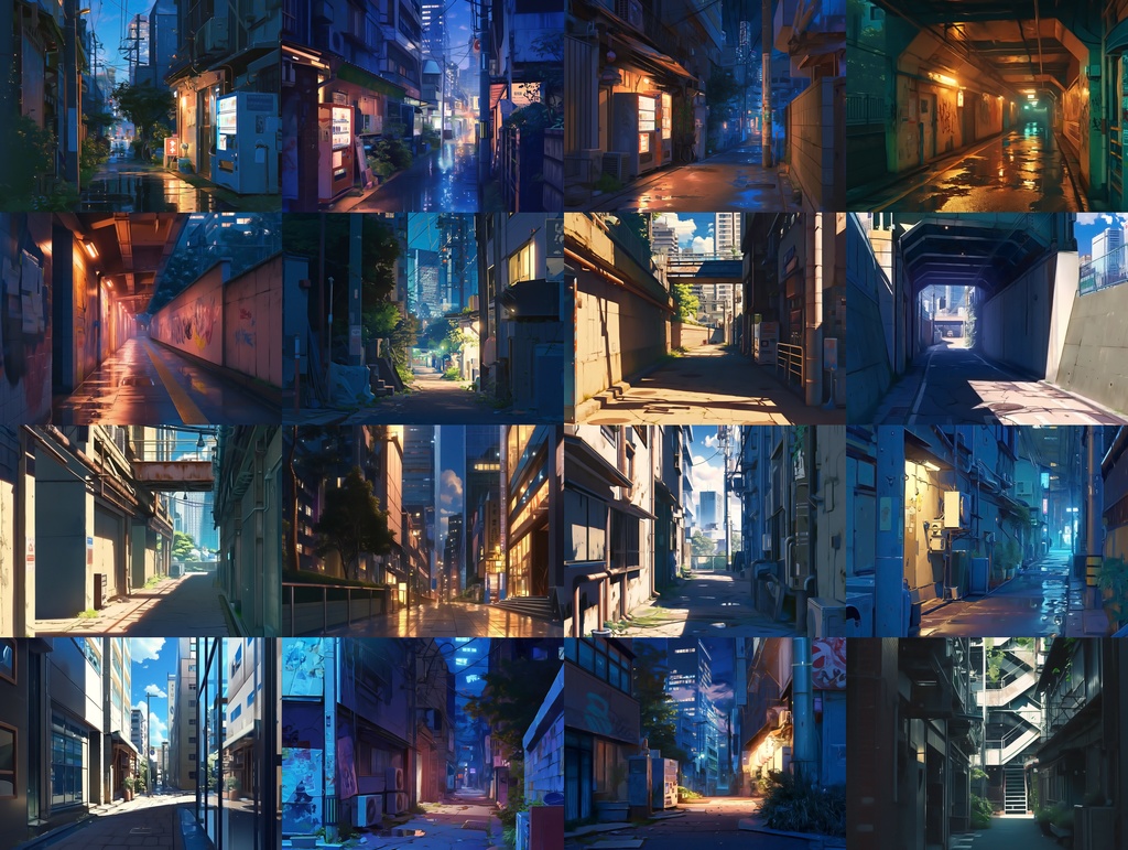 【背景57枚】都会の路地裏|Urban back alley