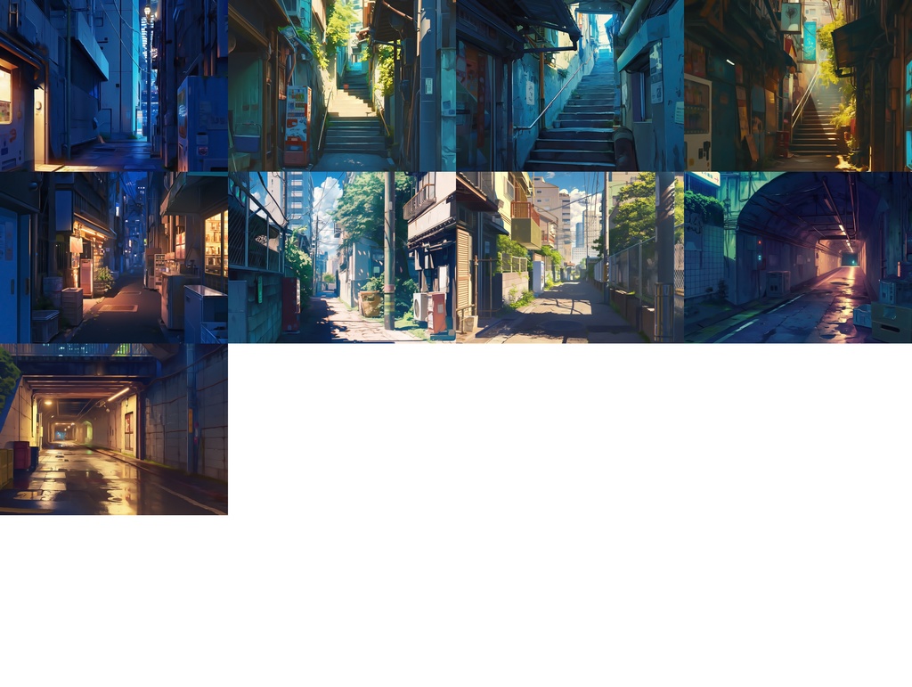 【背景57枚】都会の路地裏|Urban back alley