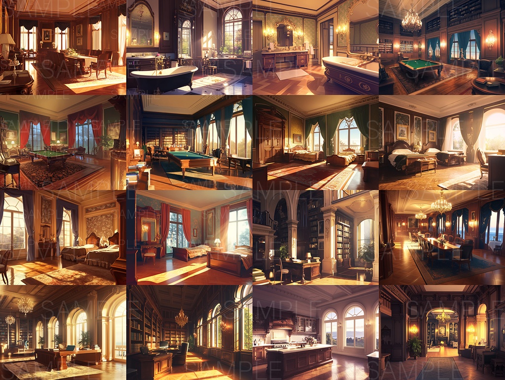 【背景130枚】洋館|TRPG / CoC / ココフォリア|Mansion Background Pack