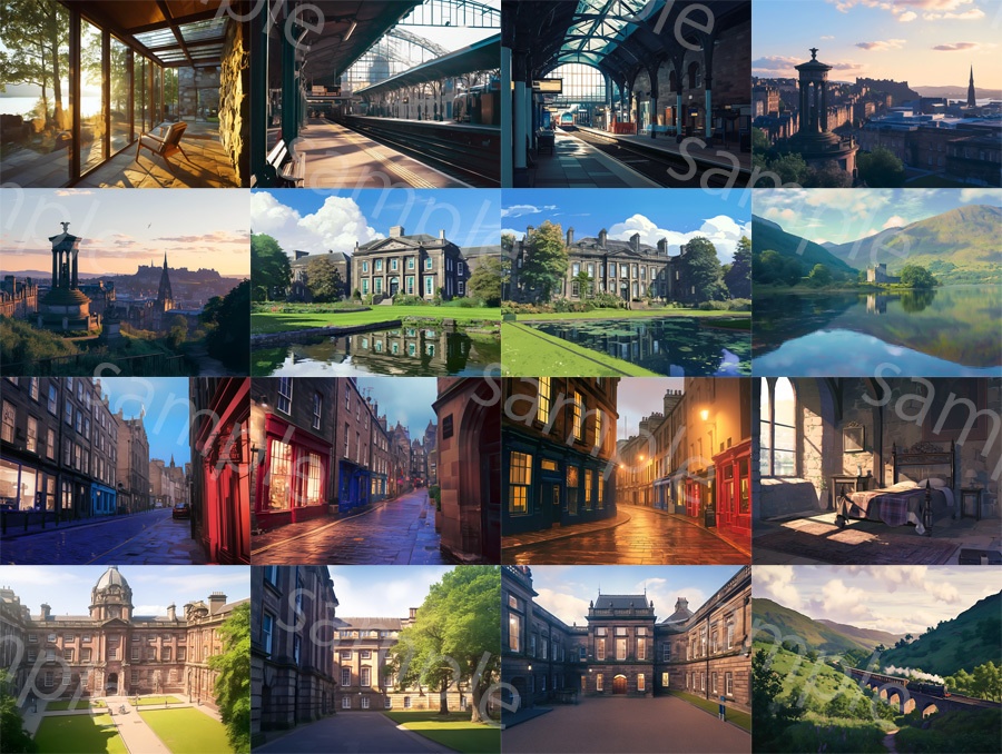 【背景88枚】スコットランド風街並み|Scottish Scenery Pack