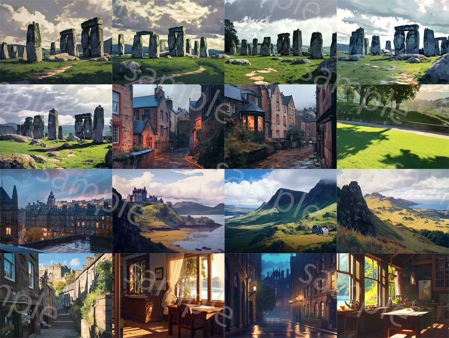 【背景88枚】スコットランド風街並み|Scottish Scenery Pack