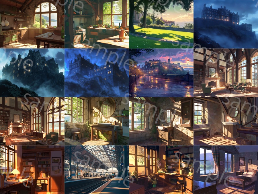 【背景88枚】スコットランド風街並み|Scottish Scenery Pack