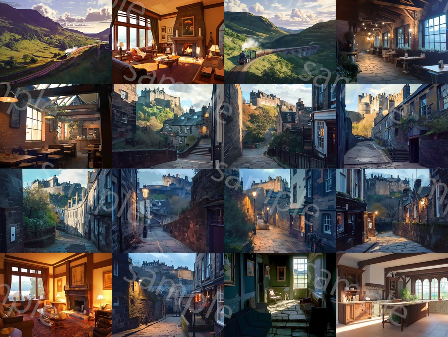 【背景88枚】スコットランド風街並み|Scottish Scenery Pack
