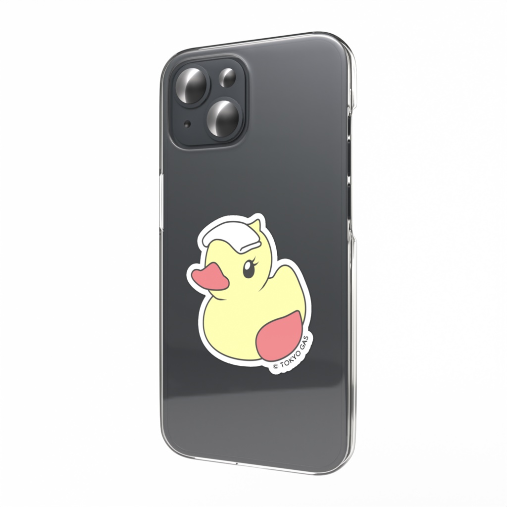 湯あひる（赤）　スマホステッカー