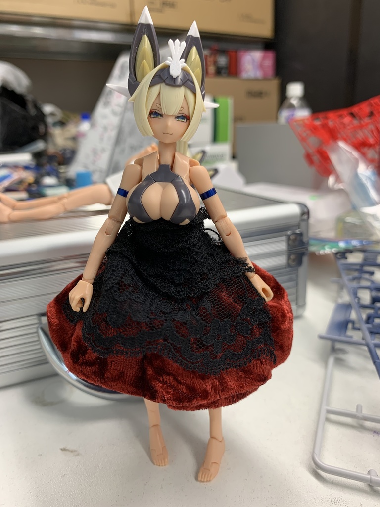 赤×黒フィッシュテール2wayドレス