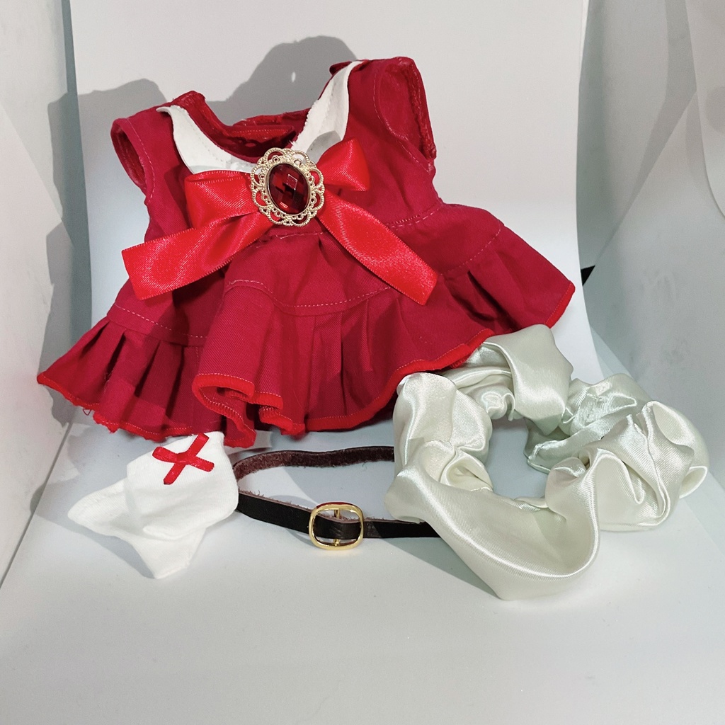 【わわママ】20cm無属性ぬいぐるみベルト付きワンピース