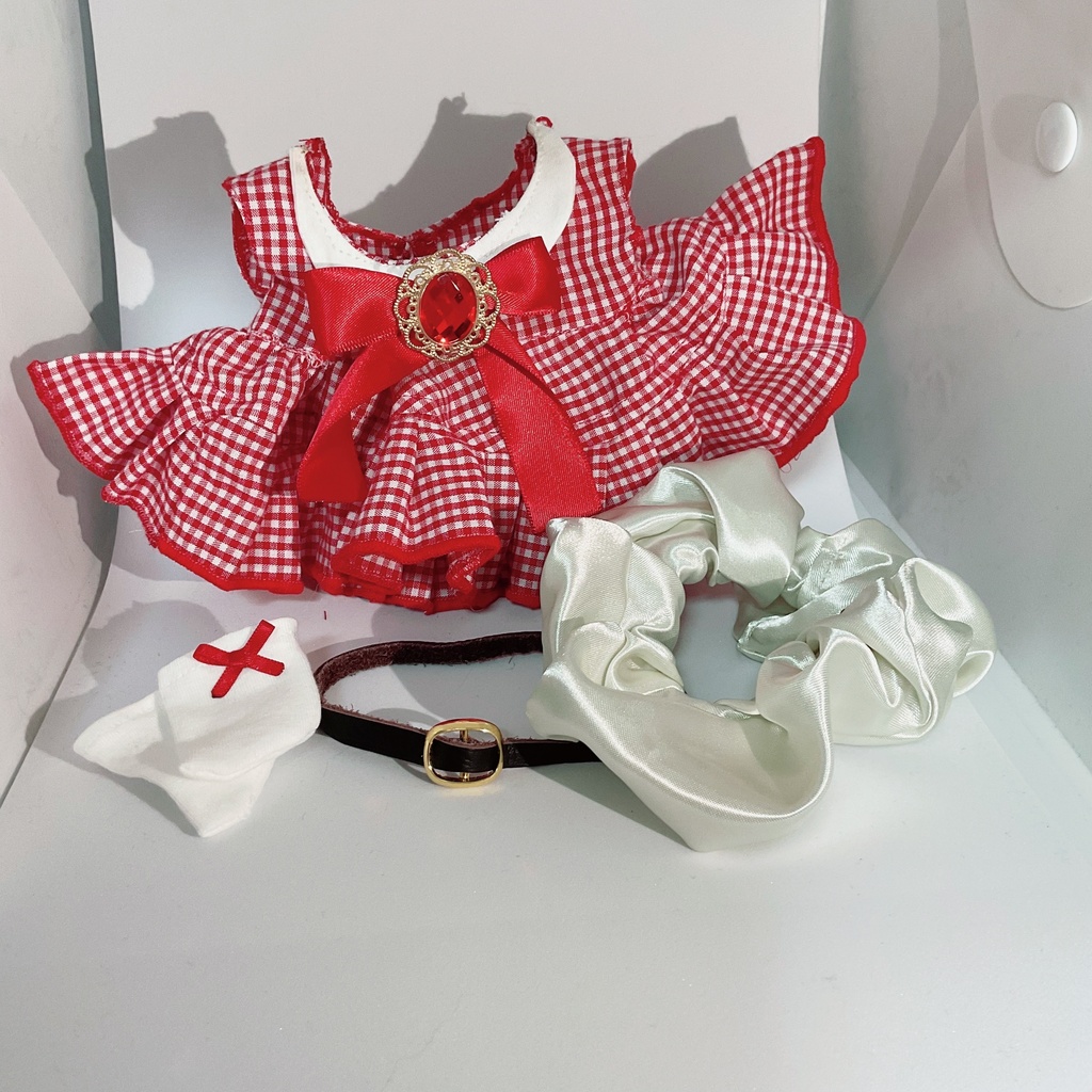 【わわママ】20cm無属性ぬいぐるみベルト付きワンピース