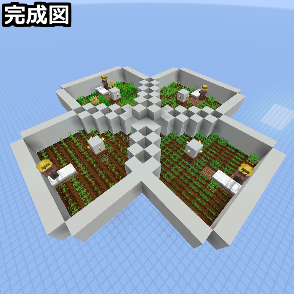 【完全版】Java版・統合版 村人自動農場の作り方