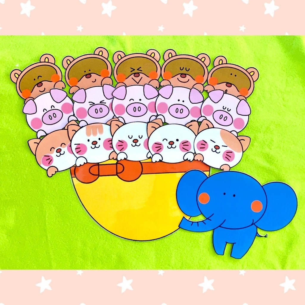 保育イラスト【ぞうさんのぼうし】スケッチブックシアター パネルシアター