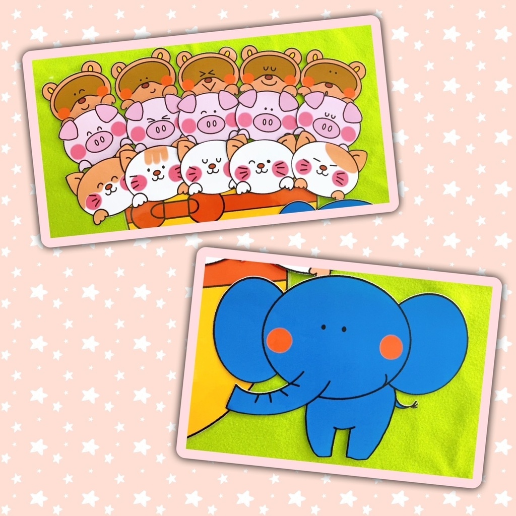 保育イラスト【ぞうさんのぼうし】スケッチブックシアター パネルシアター