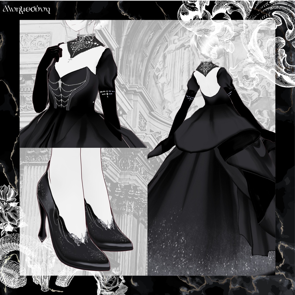 Danse Macabre【VRoid Dress & Tuxedo Set】