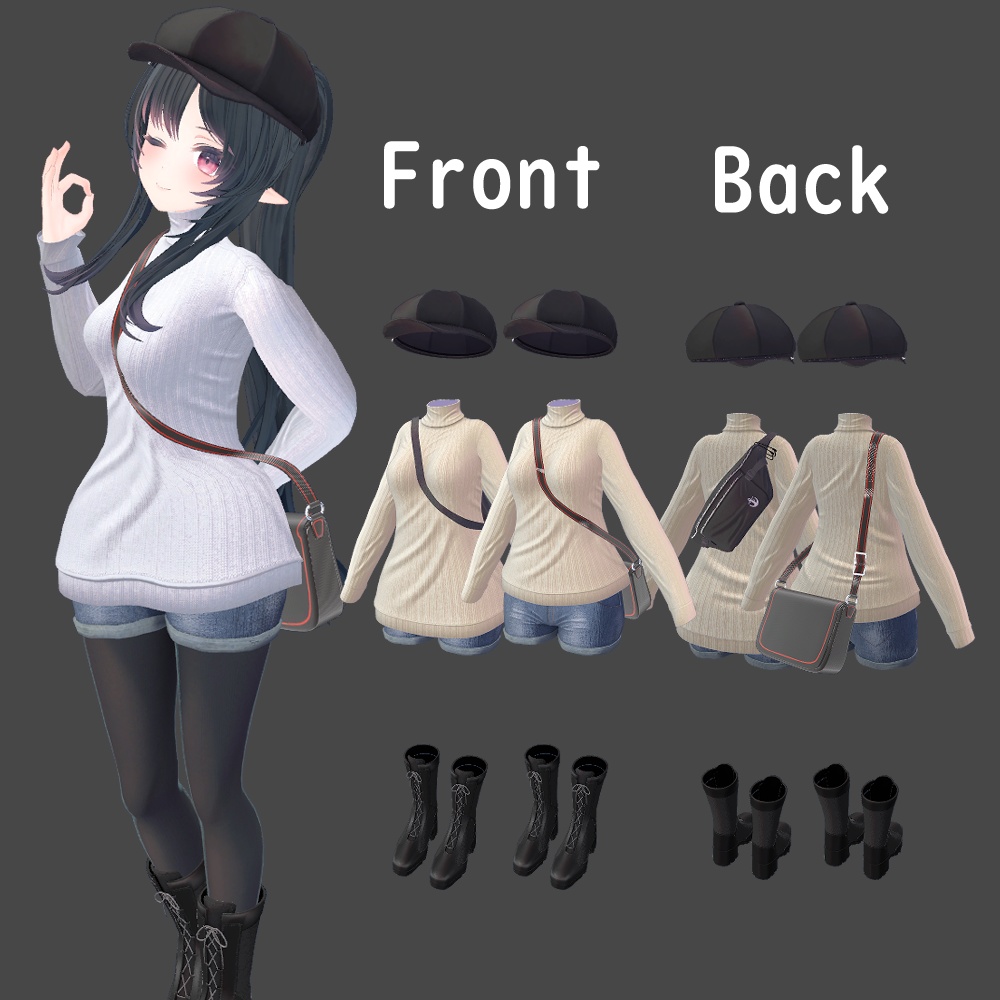 PSKnit -街遊びセット-【桔梗、セレスティア、透羽、カリン、ルキフェル(まるぼでぃ)、チセ、リミリア、華夜、舞夜、めいゆん、INABA、萌】