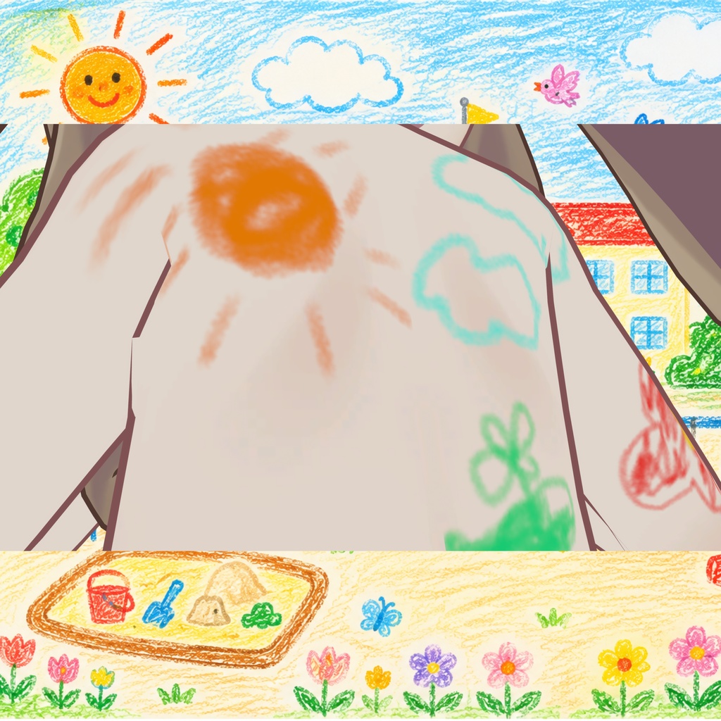 落書きクレヨンタトゥー風 お絵描きキプフェル