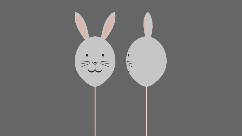 3D model - Bunny Balloon with physics