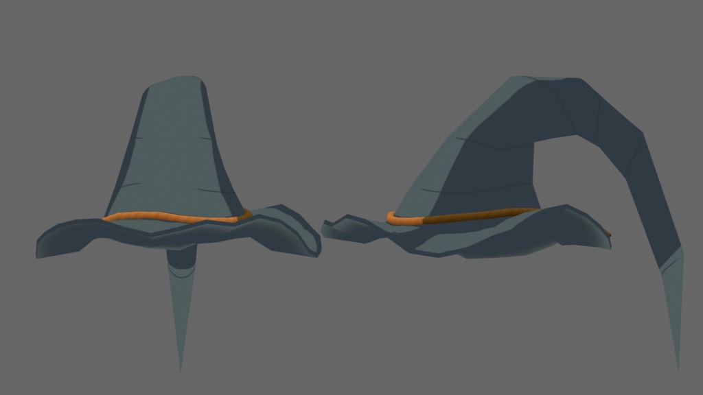 3D model - Long Wizard Hat with physics