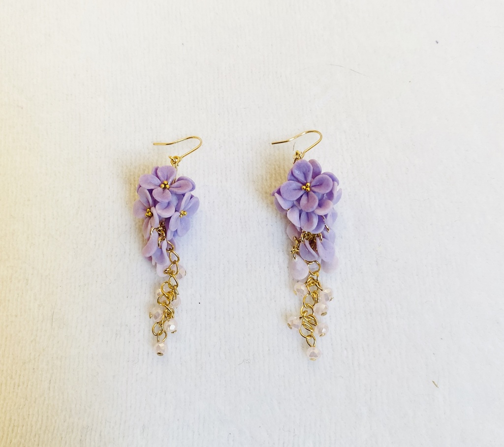 藤の花ピアス(紫)