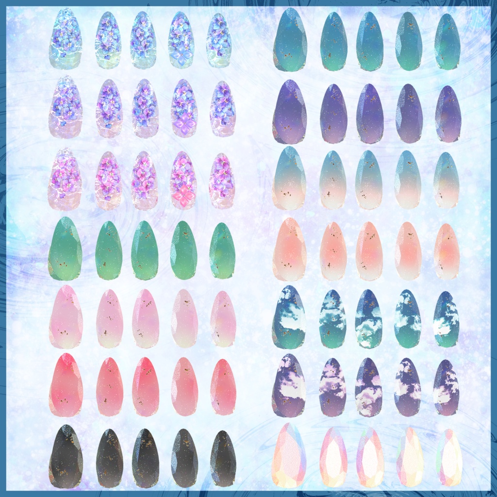 【Manuka】花手水と琥珀糖のネイル