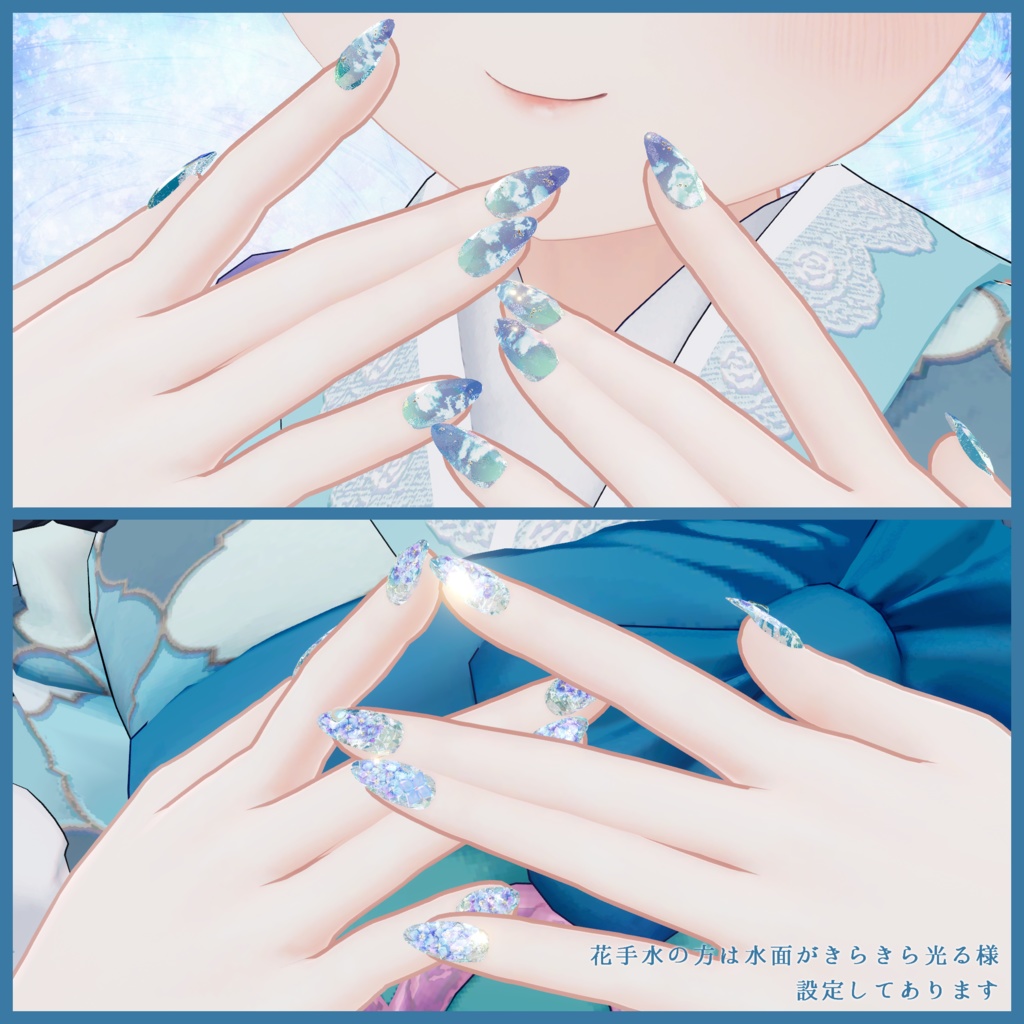 【Manuka】花手水と琥珀糖のネイル