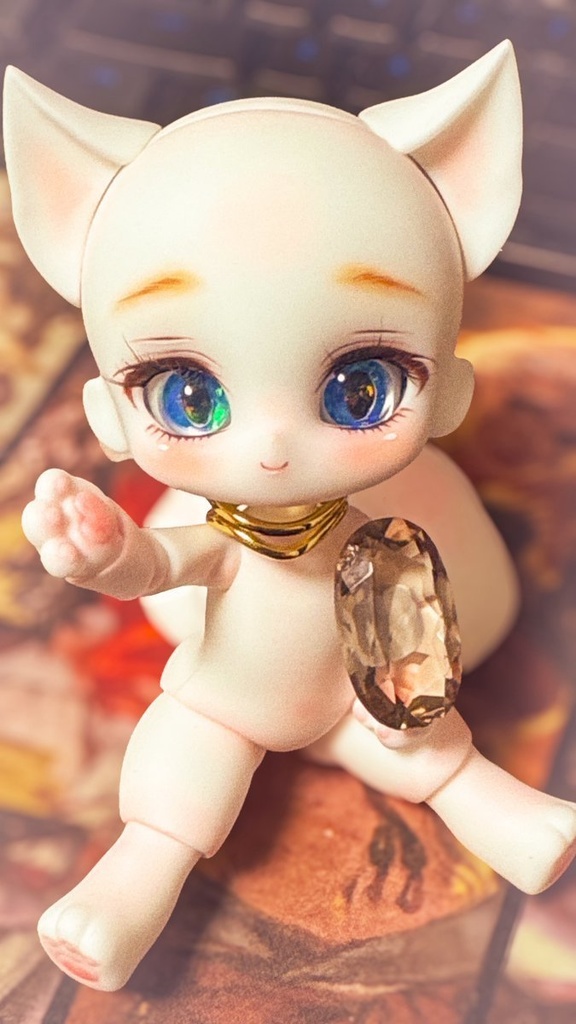 【鉱石ドールアイ】オパールアイ(青) 14mm/9mm