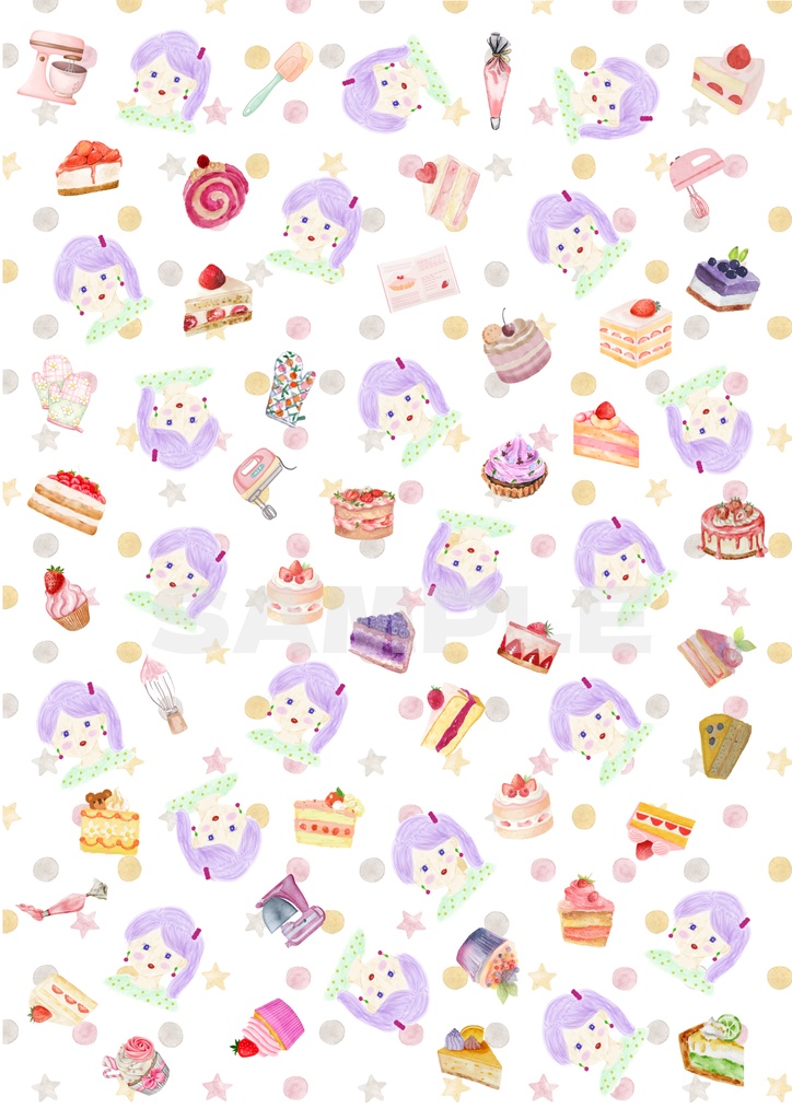 【デジタルペーパー】手帳デコ・コラージュ用背景 A4サイズ全5種セット(PDFデータ)