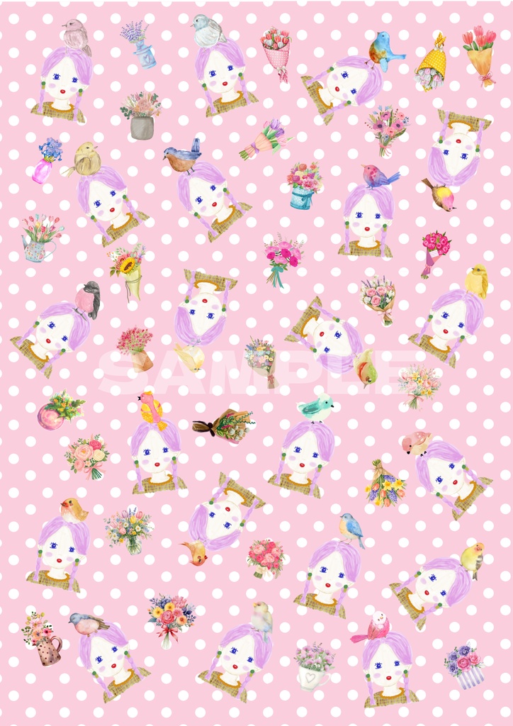 【デジタルペーパー】手帳デコ・コラージュ用背景 A4サイズ全5種セット(PDFデータ)