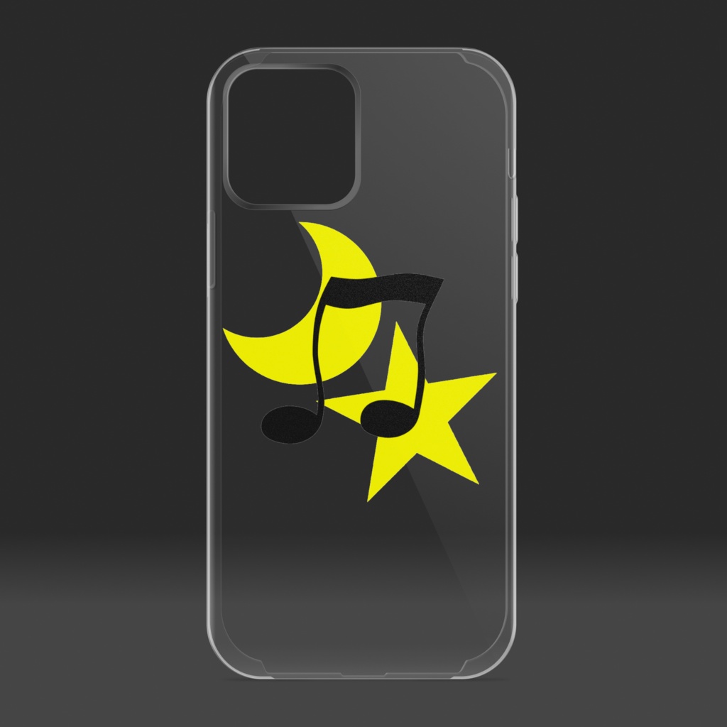 月と星の音符iPhoneケース