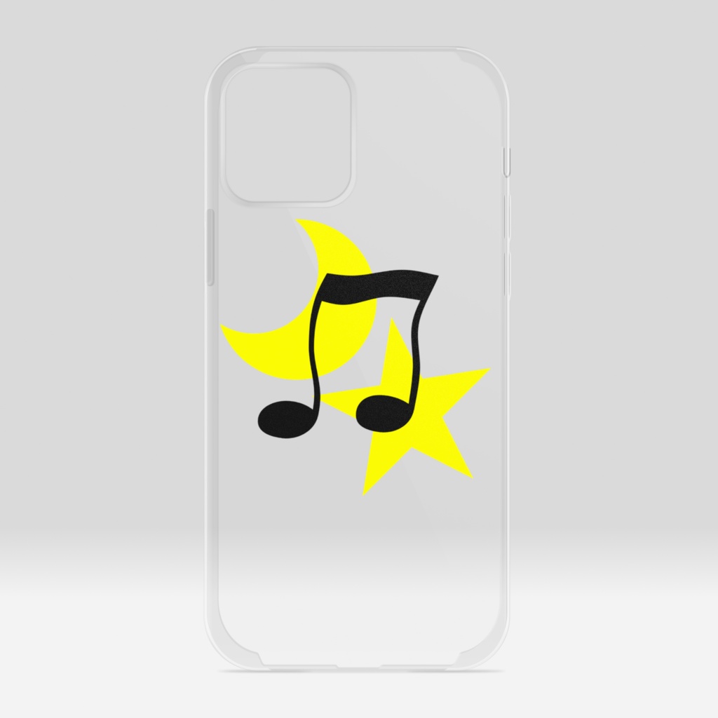 月と星の音符iPhoneケース