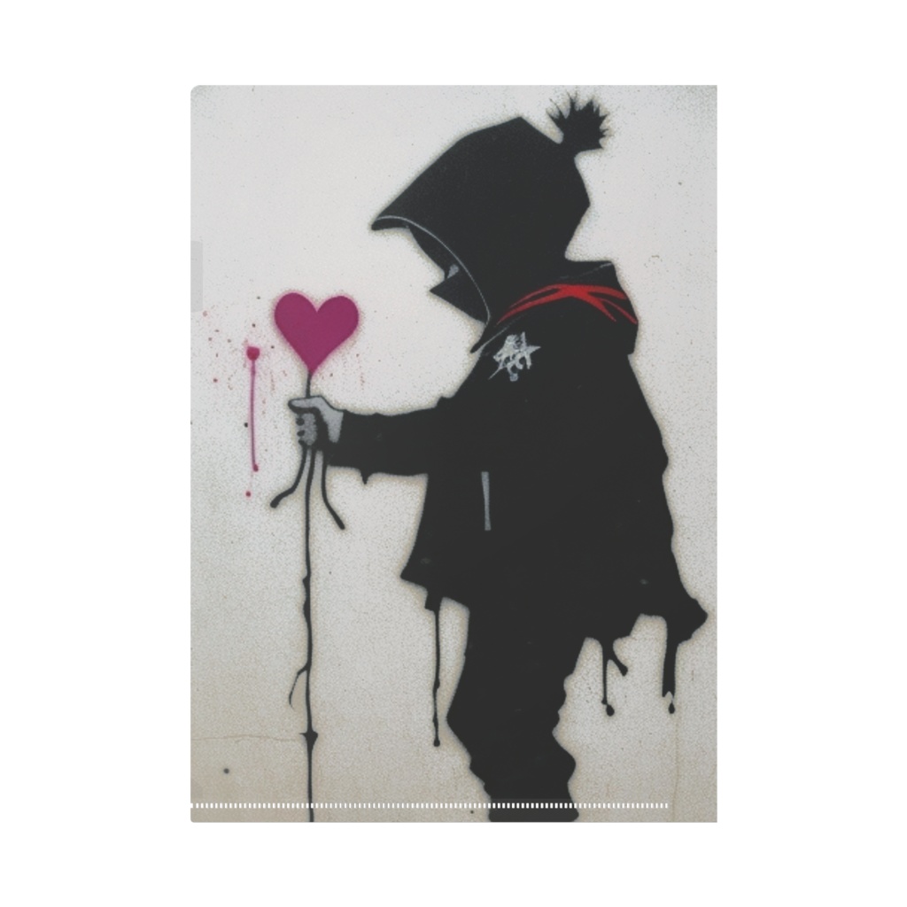 バンクシー風クリアファイル