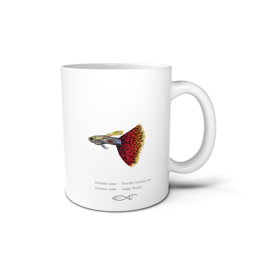 Osakanacraft Mug Guppy Breed Poecilia reticulata var((Guppy Mosaic)