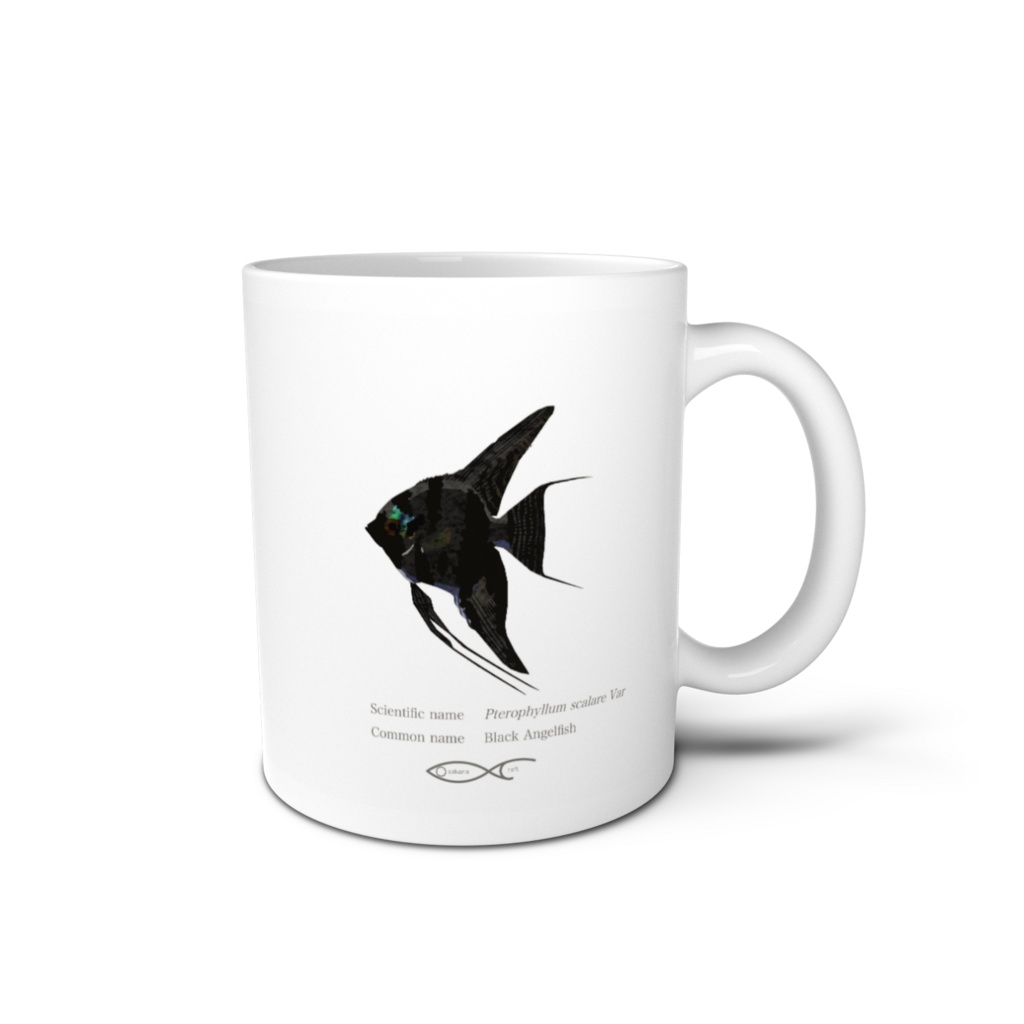 Osakanacraft Mug Angelfish Pterophyllum scalare Var(Black Angelfish)