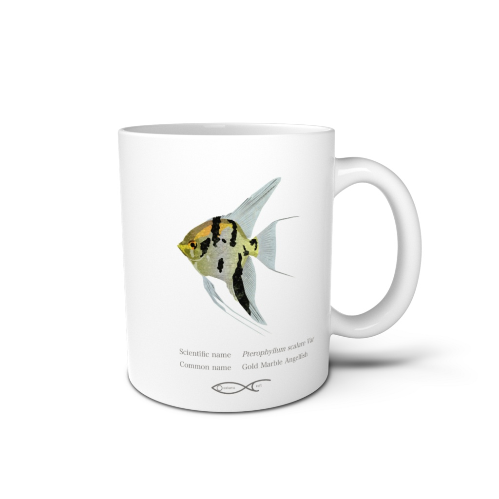 Osakanacraft Mug Angelfish Pterophyllum scalare Var(Gold Marble Angelfish)