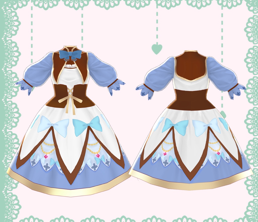 β版向け(無料版あり)アリス風ワンピース テクスチャ VRoid用