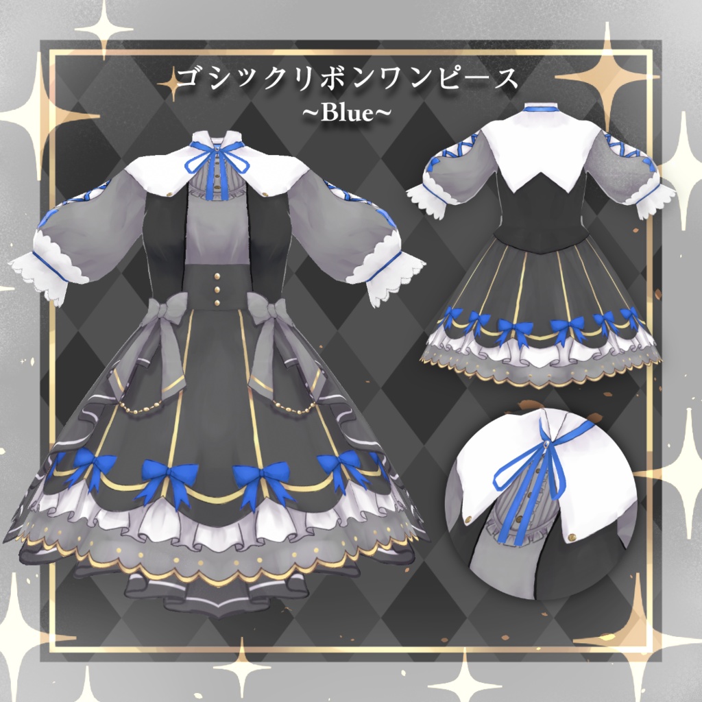 ゴシックリボンワンピースセット【VRoid正式版衣装テクスチャ】