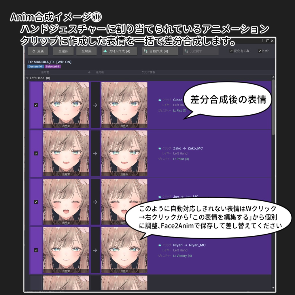 ✨発売記念セール✨【VRChat 表情改変支援ツール】MorphCanvas2 - for マヌカ 【Unity Editor拡張】