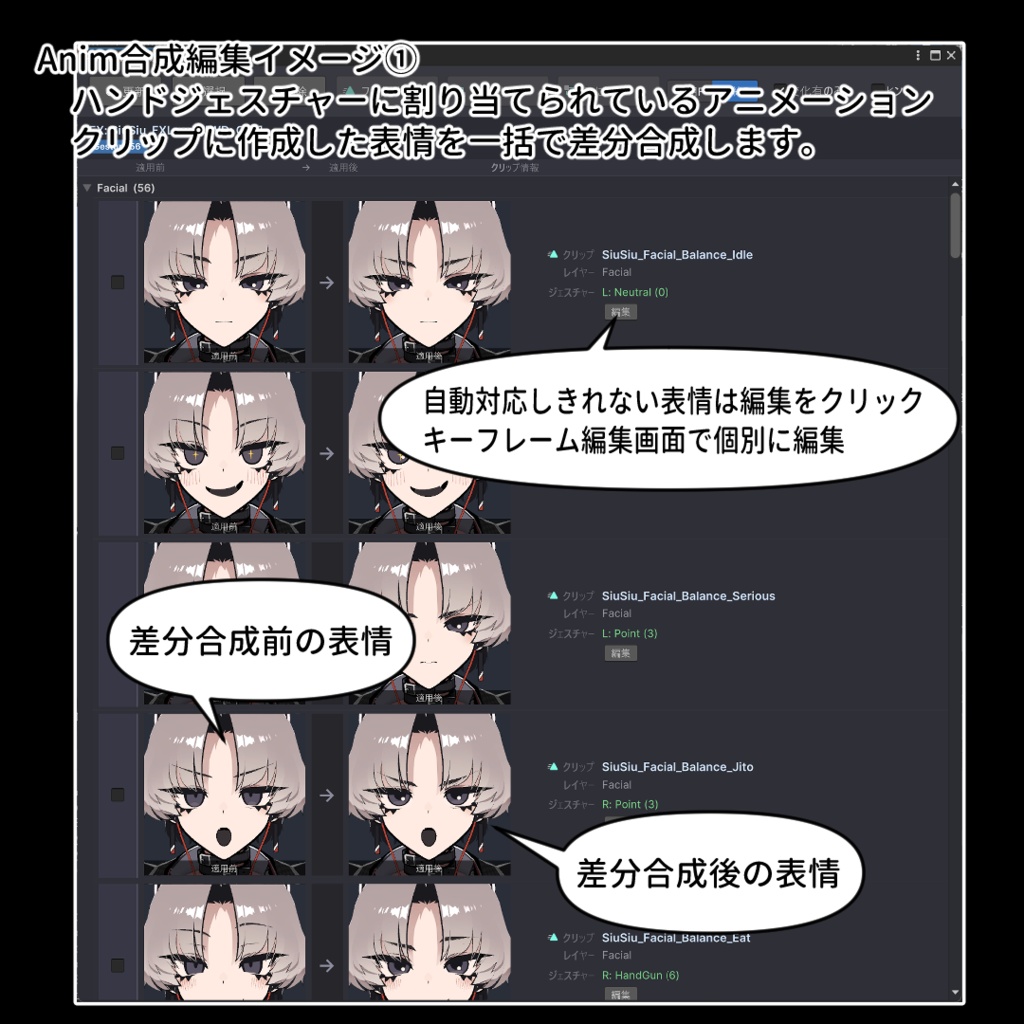 【VRChat 表情改変支援ツール】MorphCanvas2 - for SiuSiu 【Unity Editor拡張】