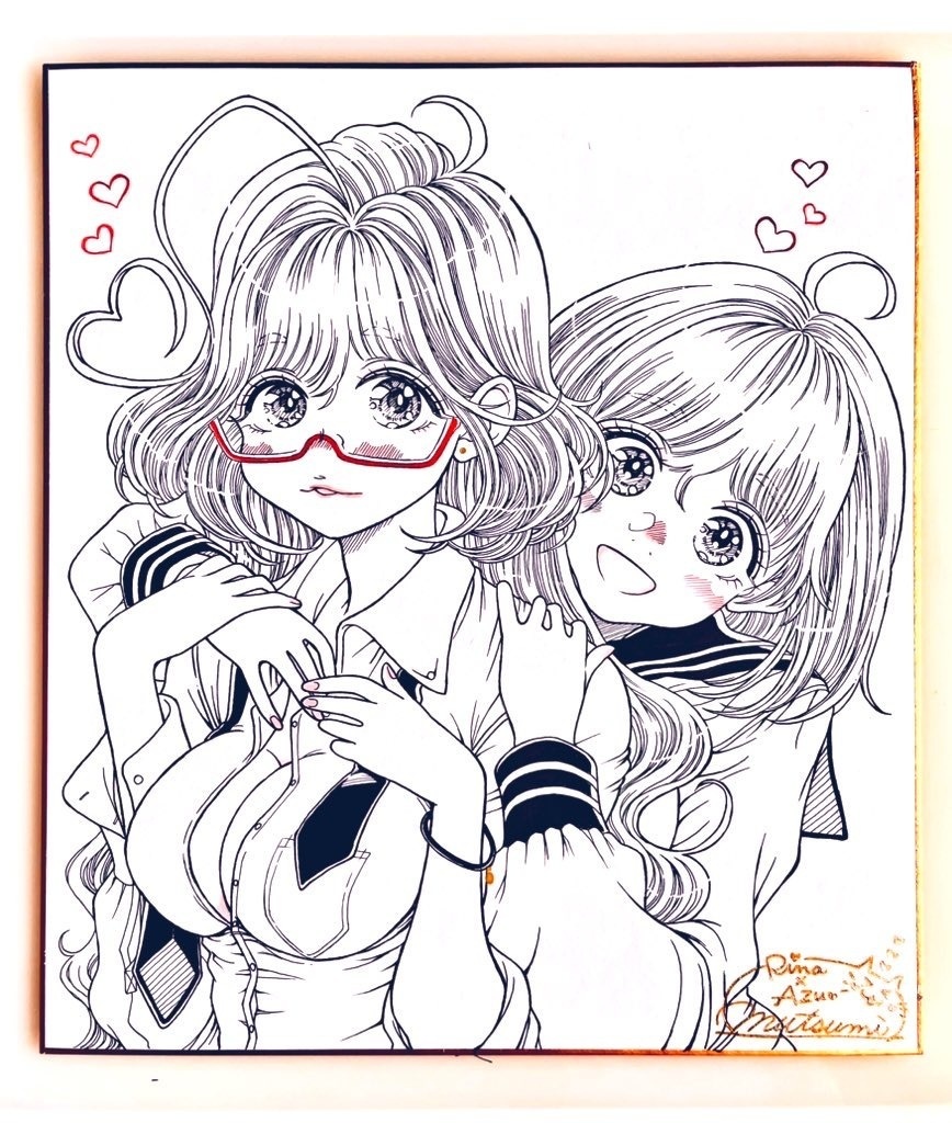 直筆色紙『RINA✖️あず』