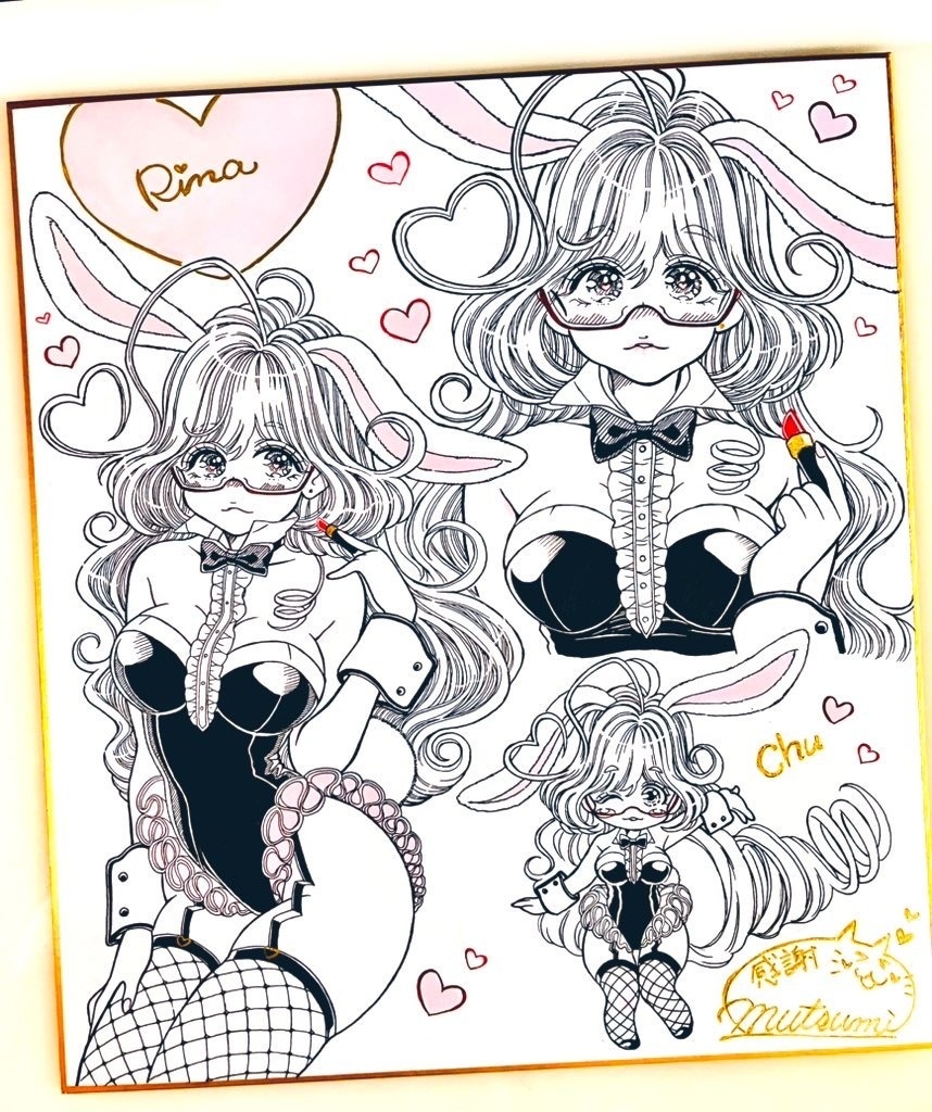 直筆感謝色紙〜うさ耳RINA〜