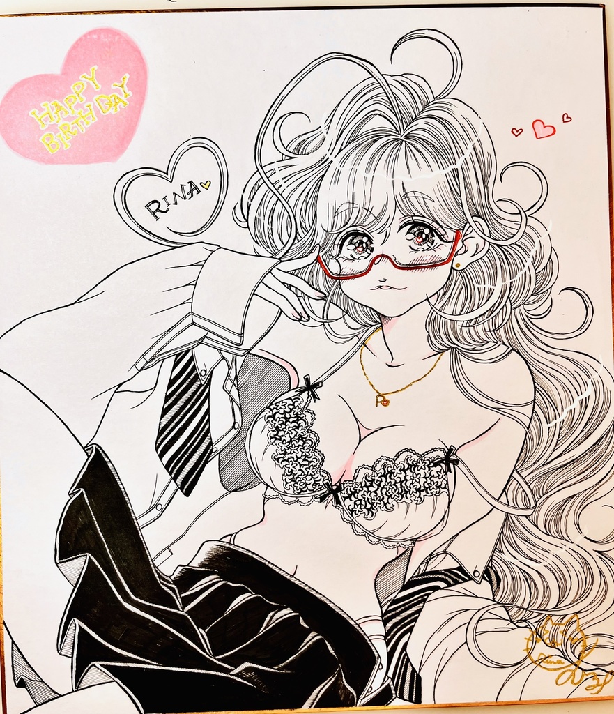 直筆色紙『Birthday RINA』 