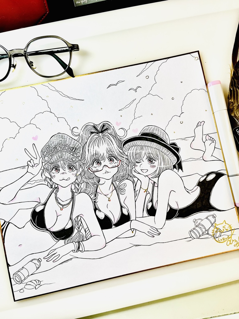 L✖️R✖️A（直筆色紙横描き）