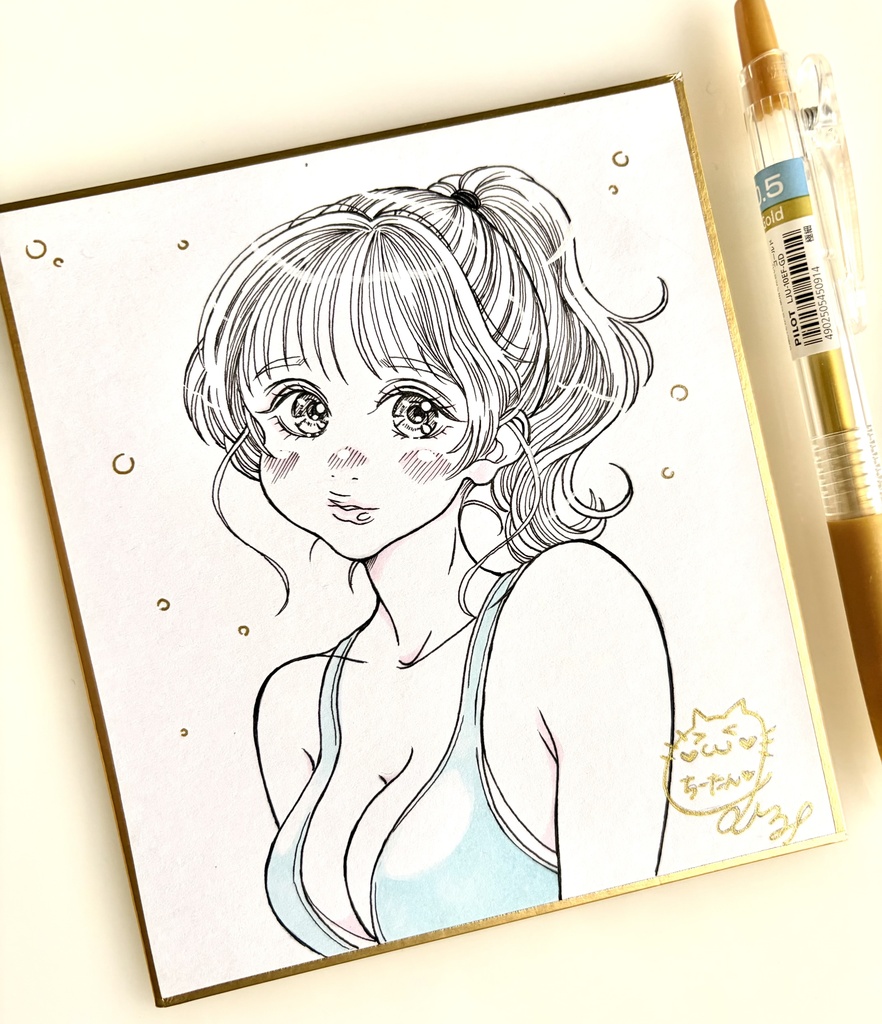 『ポニテちーたん🦭💕』直筆ミニ色紙
