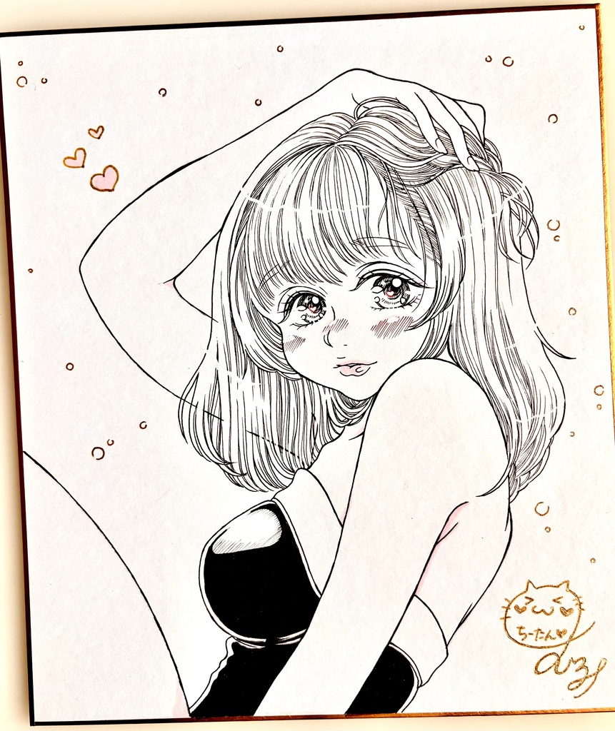 『アンニュイちーたん🦭🫧🖤』直筆中色紙