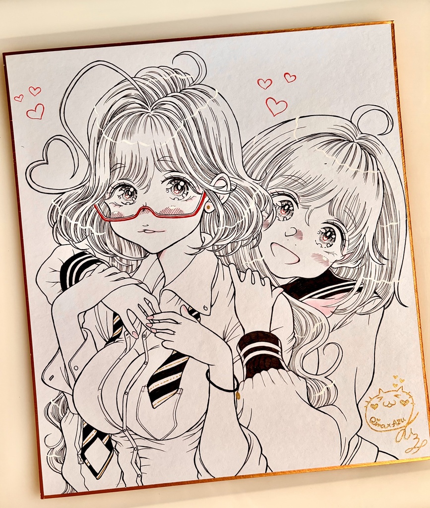 『💕👓RINA✖️AZU🐈⬛💕』 直筆色紙