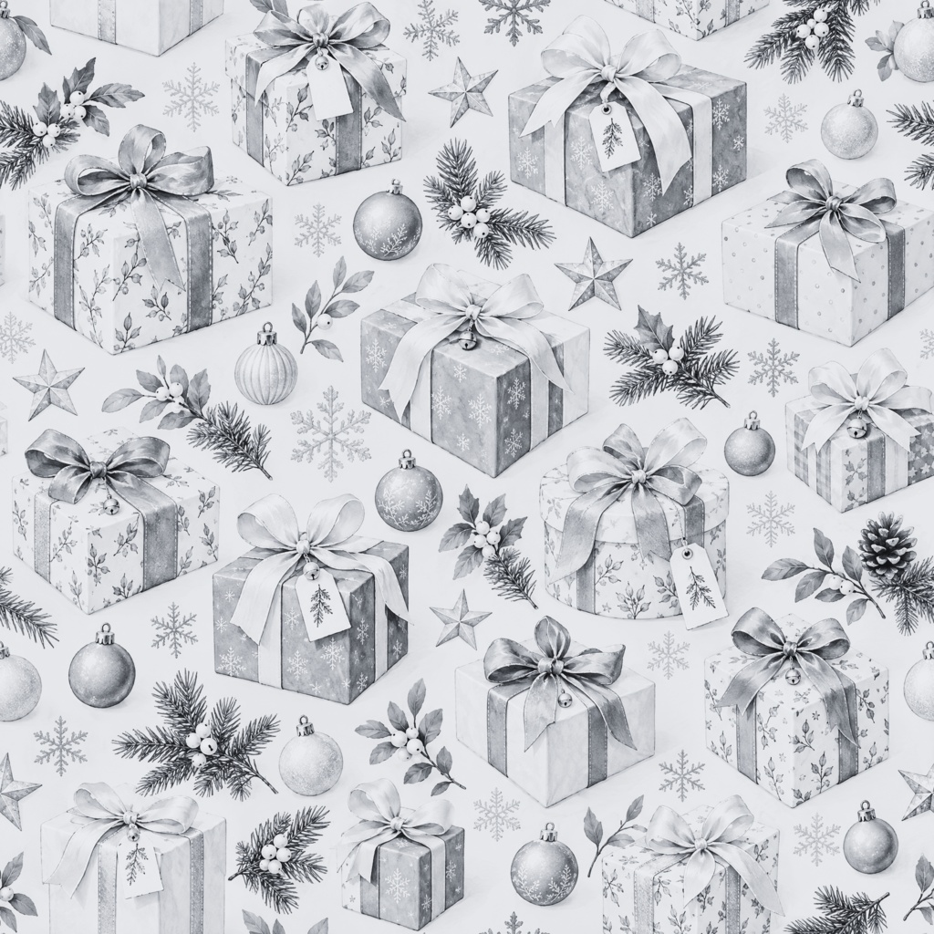 【商用利用OK】クリスマスプレゼント デジタルペーパー5色セット / 2000×2000px PNG