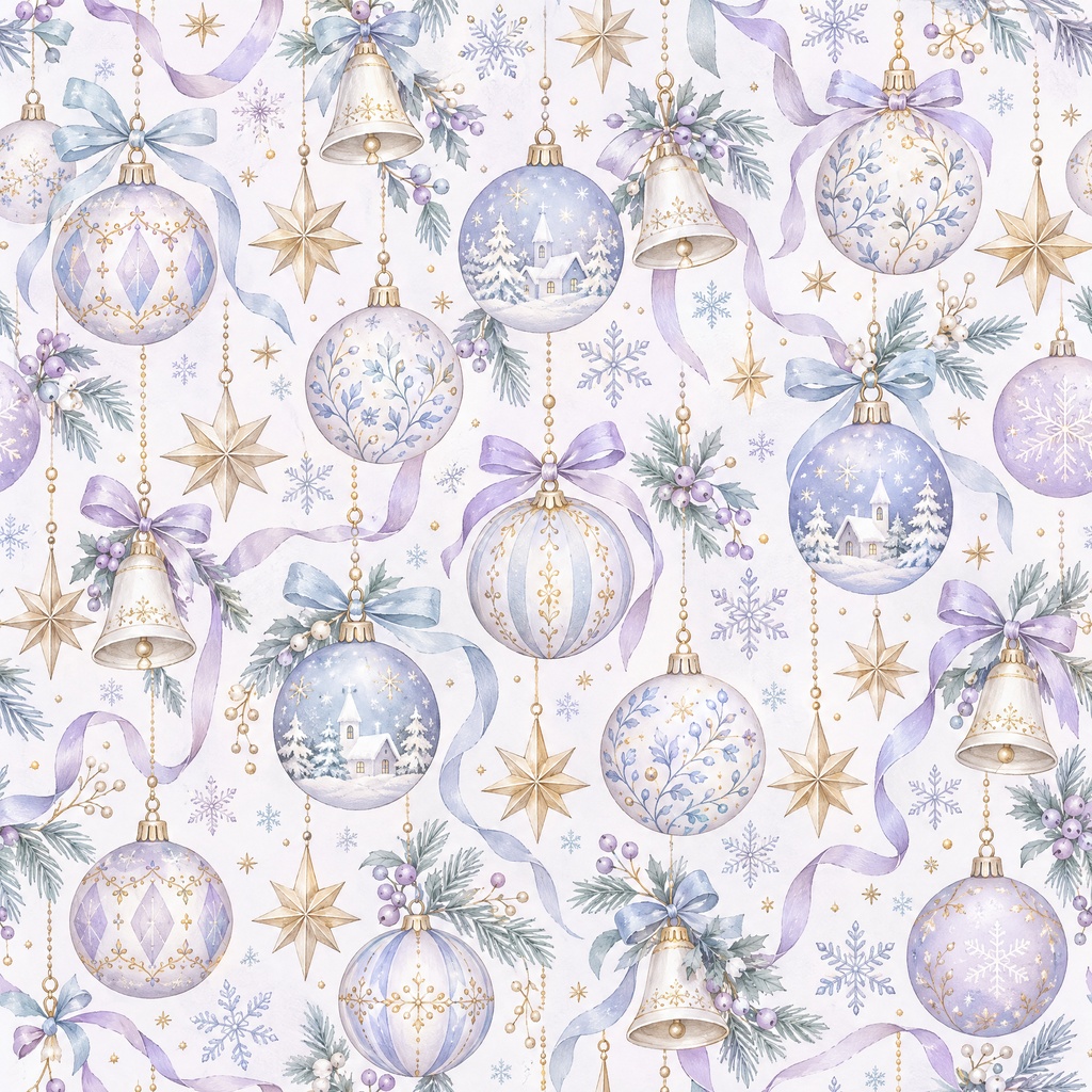 【商用利用OK】クリスマスオーナメント デジタルペーパー5色セット / 2000×2000px PNG