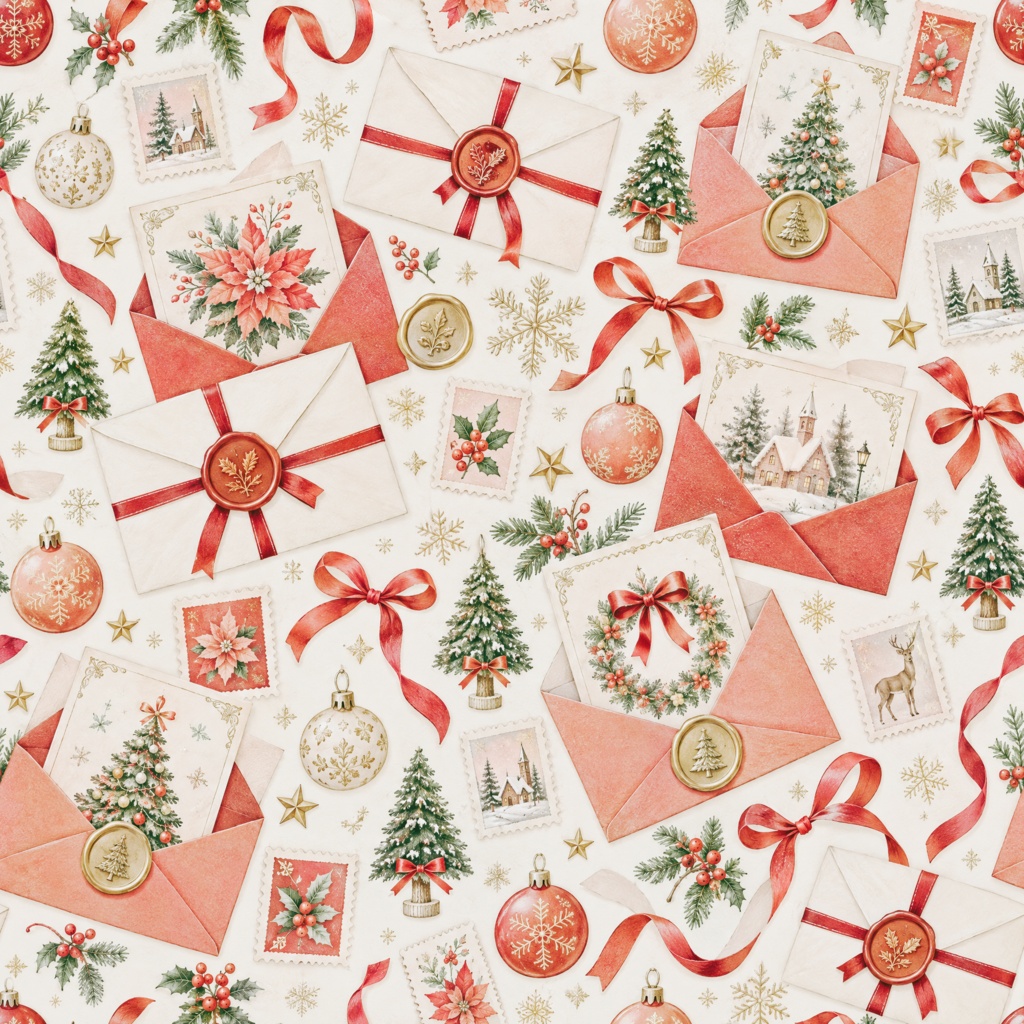 【商用利用OK】クリスマスカード デジタルペーパー5色セット / 2000×2000px PNG