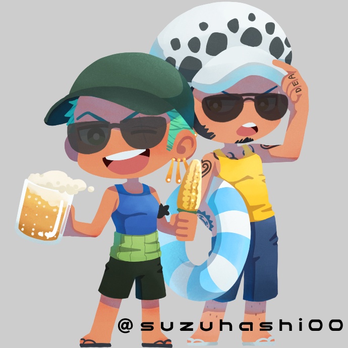 日焼けツインアクリルキーホルダー