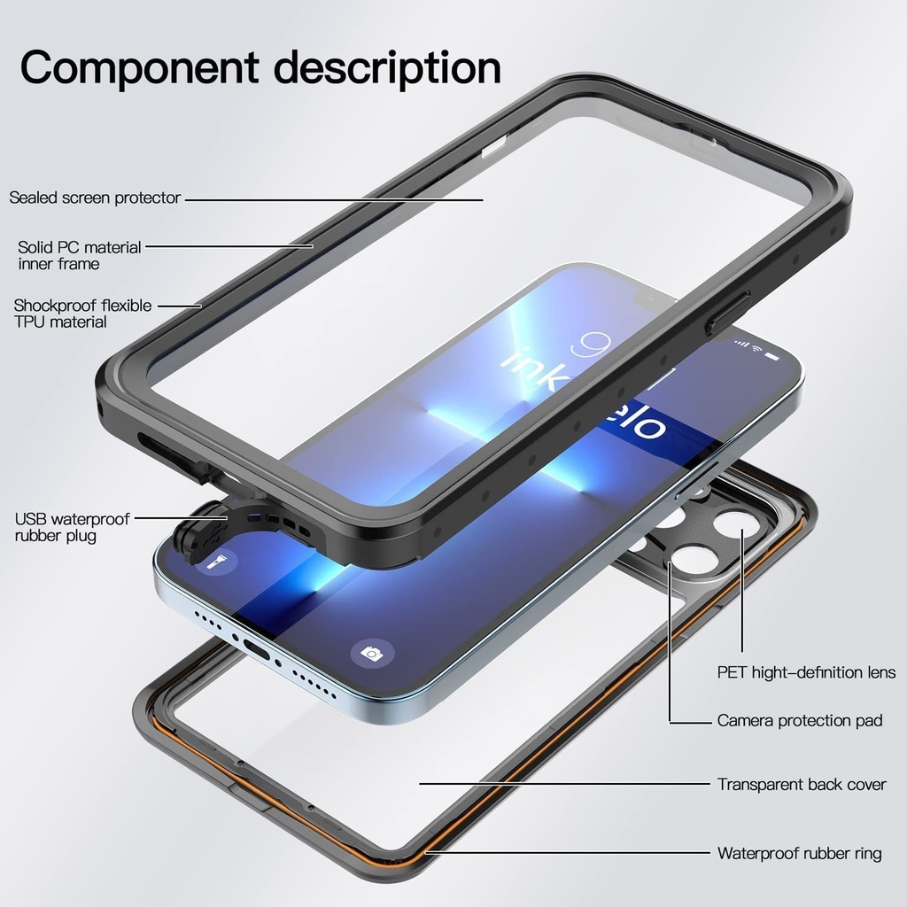 ★inkolelo iPhone 13 Pro防水ケース